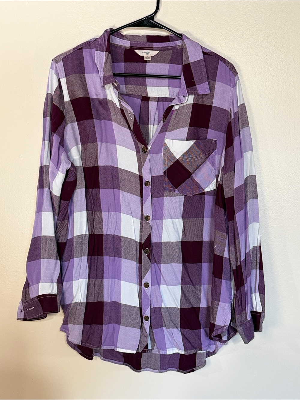 Terra & Sky Purple Plaid Button-Down Shirt